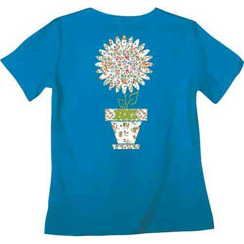 Real Tree WOMEN'S T-Shirt "BLOOMING" Small Cobalt W/Graphic