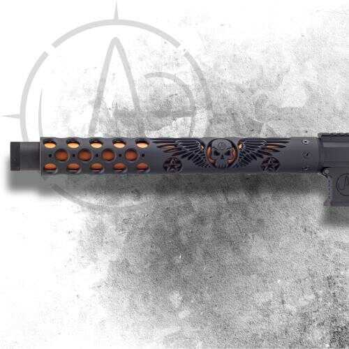 Unique-ARS Handguard 15" Black Wing And Skull Fits AR-15