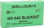 300 AAC Blackout 200 Grain Full Metal Jacket Rounds Sellior & Bellot Ammunition