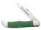 Case John Deere Hunter Folding Knife 4" Clip Point Stainless Steel Blade Green Synthetic Handle with Gift Tin