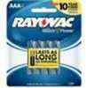 Ray-O-Vac Alkaline Battery AAA 4Pk  Dependable power wherever you need it. Rayovac alkaline batteries last as long as Energizer® Max® and cost less, providing unbeatable value. This mercury-free formu...