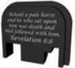 Bastion Slide Back Plate Revelation 6:8 Black and White Fits All for Glock Except 42 & 43 BASGL-SLD-BW-REVL68
