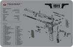 TekMat Armorers Bench Mat 11"X17" 1911 Pistol Grey Md: 17-1911-GY