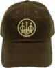 Beretta Cap Trident Logo WAXED Cotton Brown Md: BC092025330801