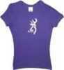 Browning WOMEN'S T-Shirt W/BUCKMARK Fitted Large Purple/White