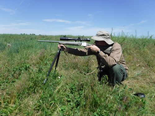 : I like to spend at least part of my time in a prairie dog town shooting from field positions. Misses increase, but the training is invaluable! Here, I’m shooting sitting with the .204 over a tall bipod