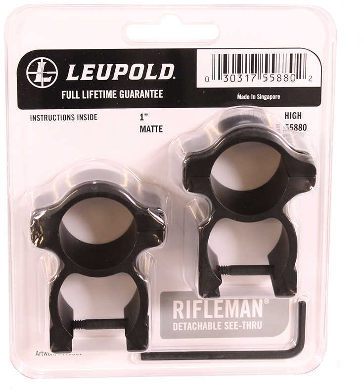 Leupold Rifleman Detachable Rings See Thru High Black Matte Md: 55880