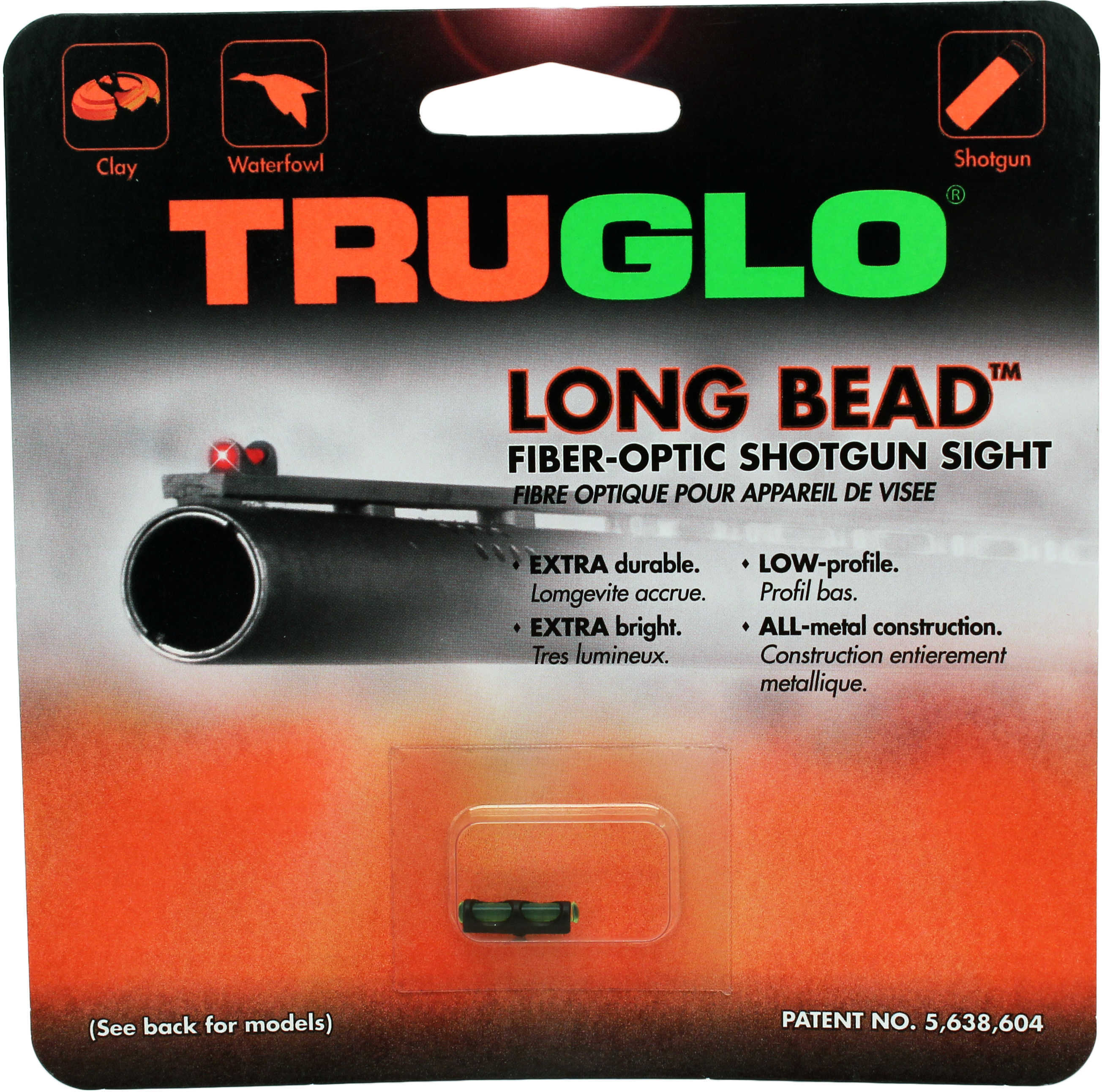Truglo TG947BGM Long Bead Ruger Winchester 1200/1300/1400/Super X2 Fiber Optic Green 3-56 Thread Black