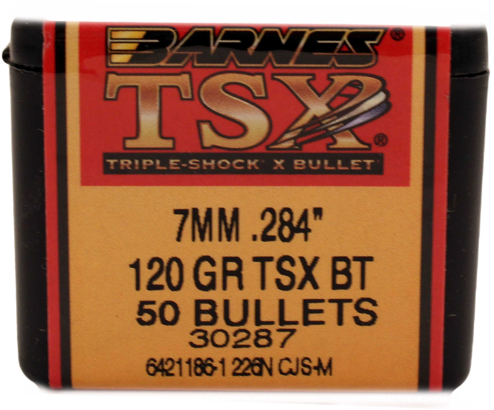Barnes All Copper Triple-Shock X Bullet 7MM Caliber 120 Grain Boattail 50/Box Md: 28442
