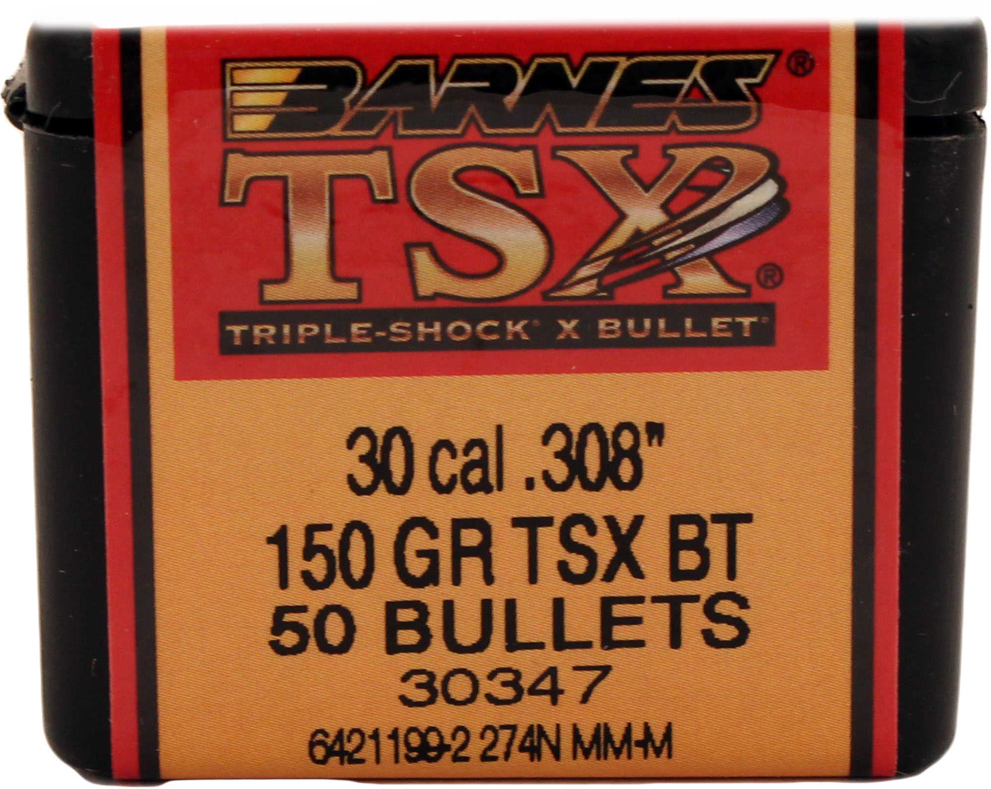 Barnes All Copper Triple-Shock X Bullet 30 Caliber 150 Grain Boattail 50/Box Md: 30347