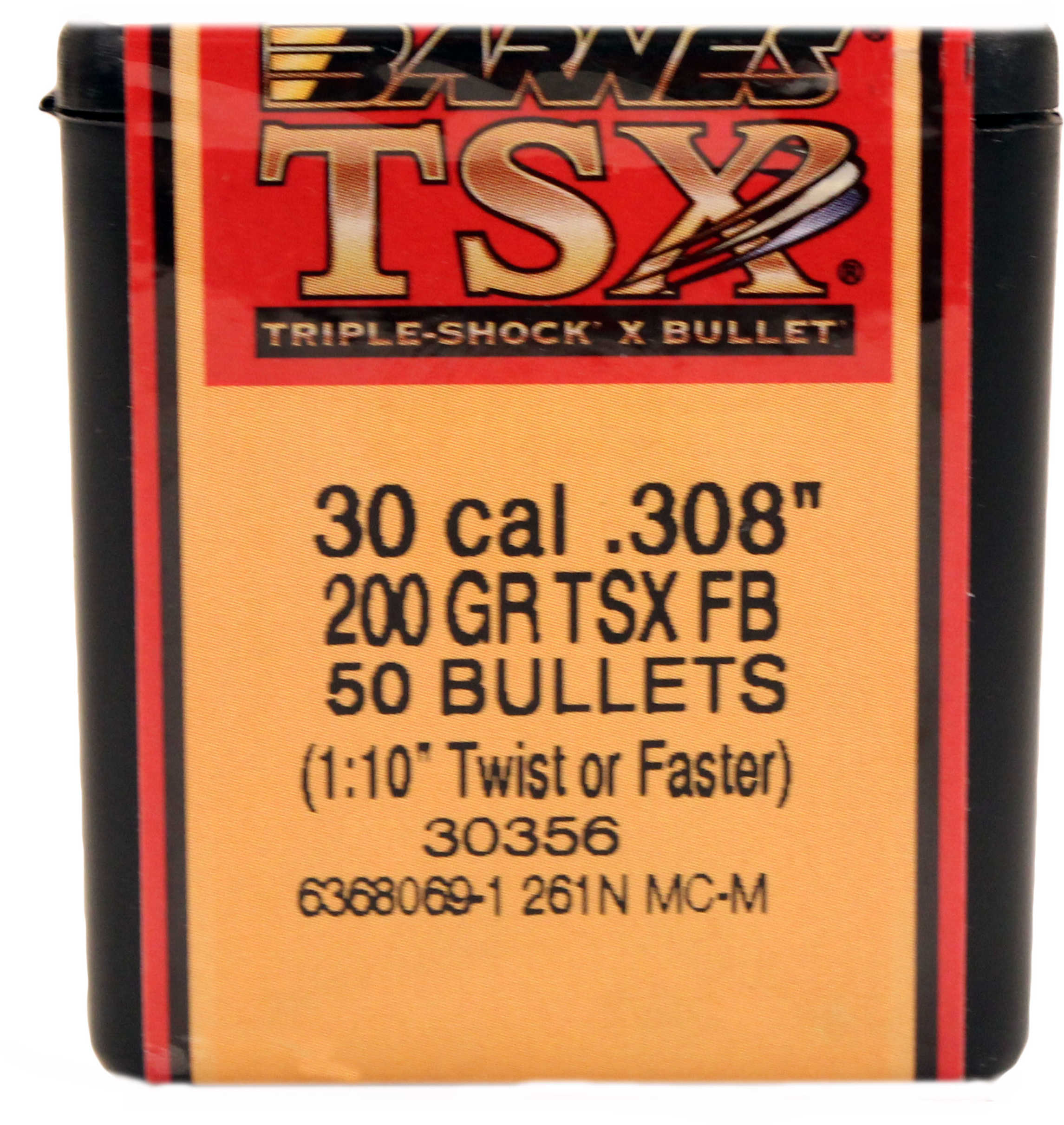 Barnes All Copper Triple-Shock X Bullet 30 Caliber 200 Grain Flat Base 50/Box Md: 30848