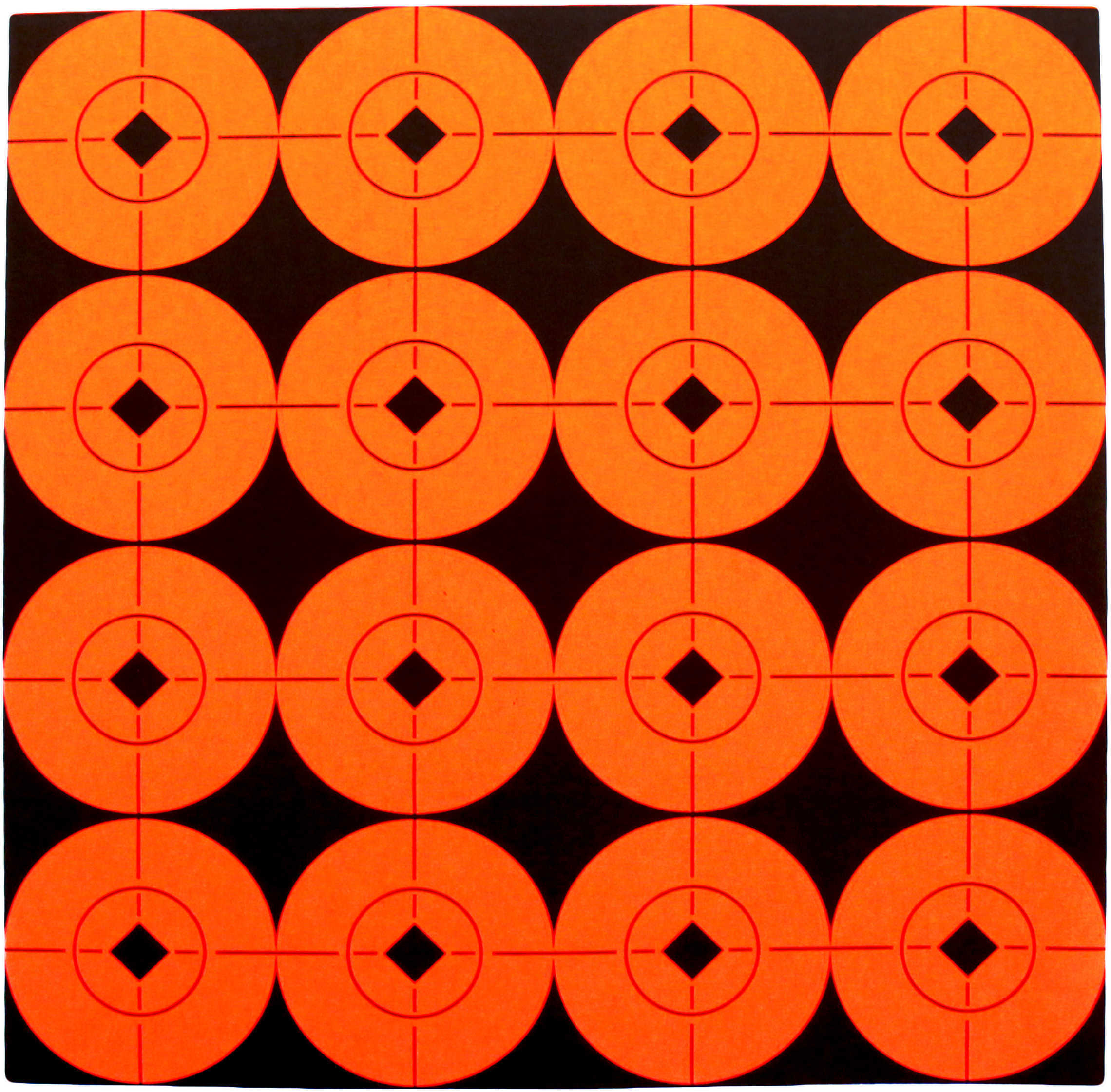 Birchwood Casey 33904 Target Spots Self-Adhesive Paper 1.5" Bullseye Orange 16 Per Page, 10 Pages Per Pack