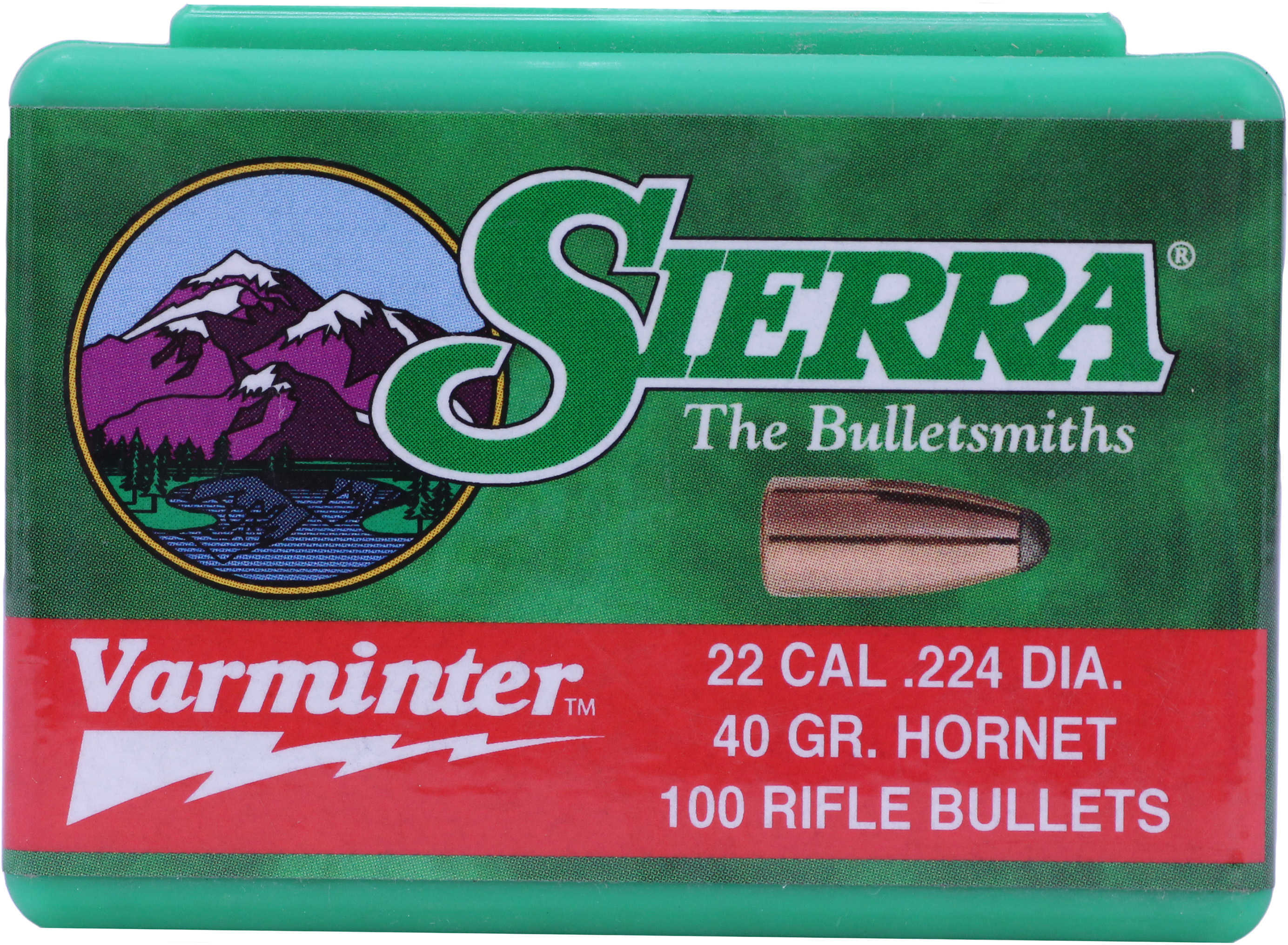 Sierra Varminter 22 Caliber Hornet 40 Grain Semi-Spitzer Bullet 100/Box Md: 1200