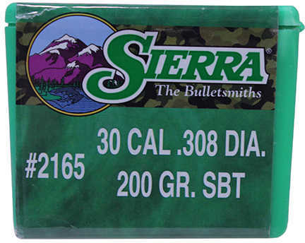 Sierra Gameking 30 Caliber 200 Grain Boat Tail Spitzer 100/Box Md: 2165 Bullets