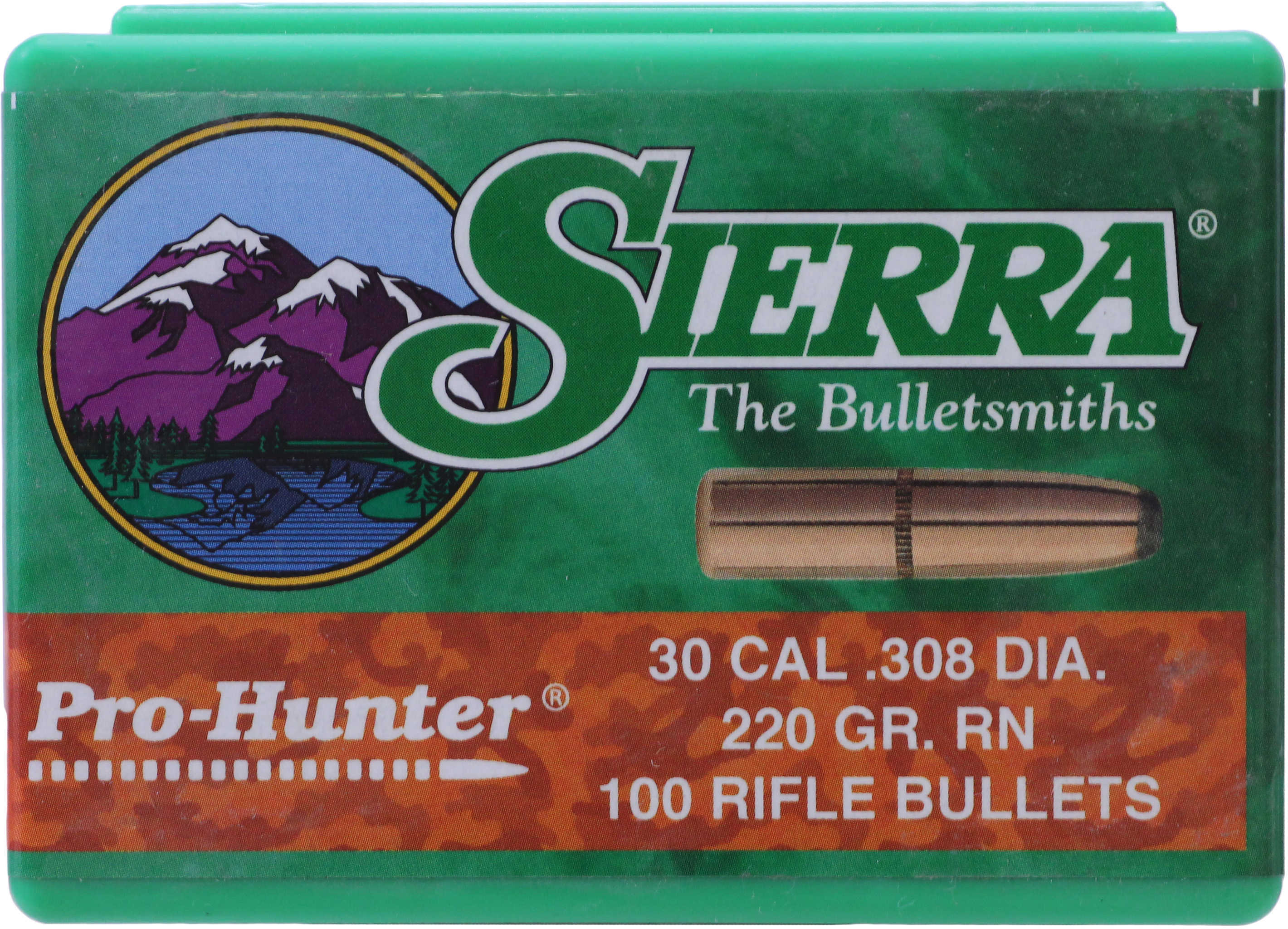 Sierra Pro Hunter Rifle Bullets 30 Caliber 220 Grain Round Nose 100/Box Md: 2180