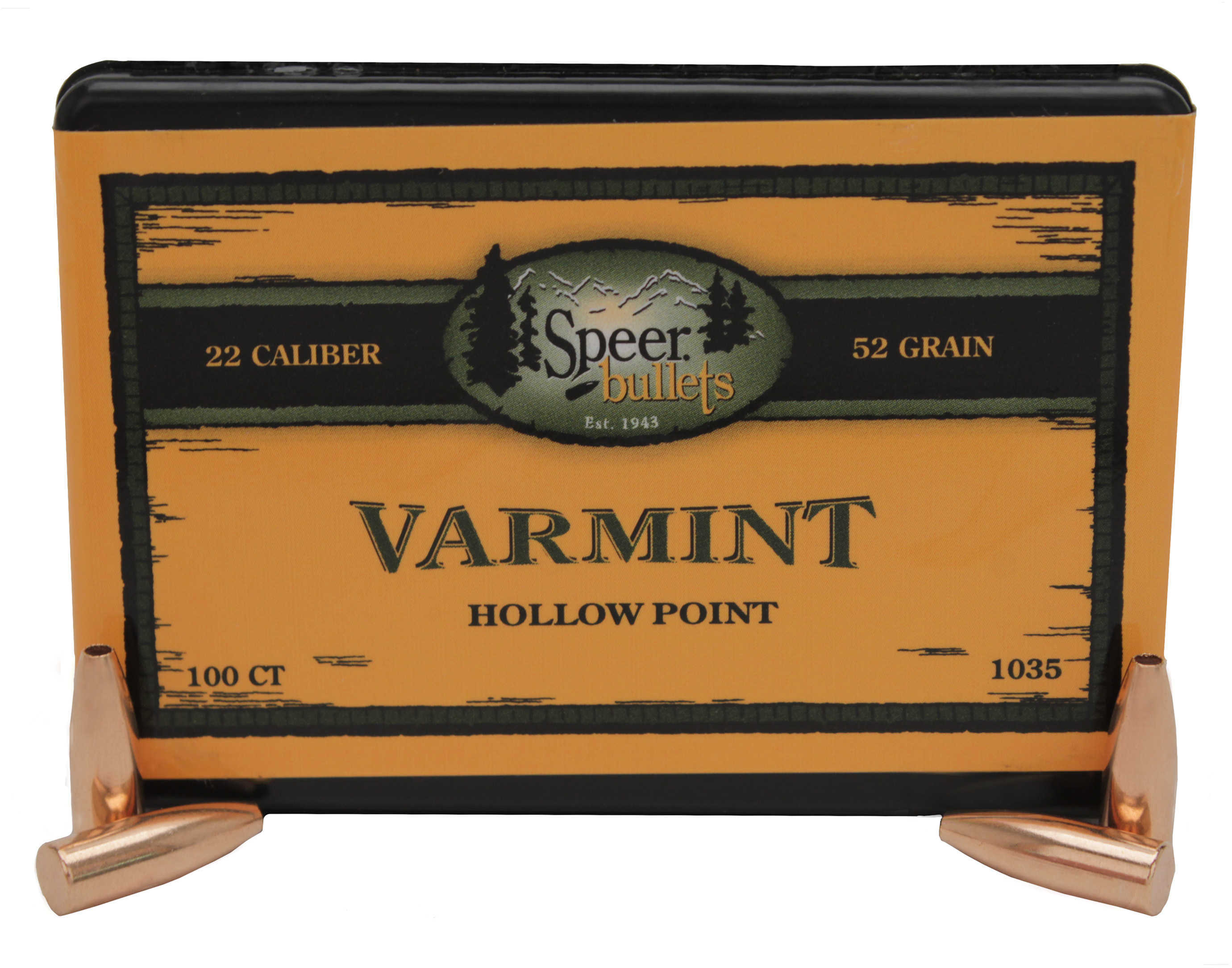 Speer 22 Caliber 52 Grain Hollow Point Bullet 100/Box Md: 1035