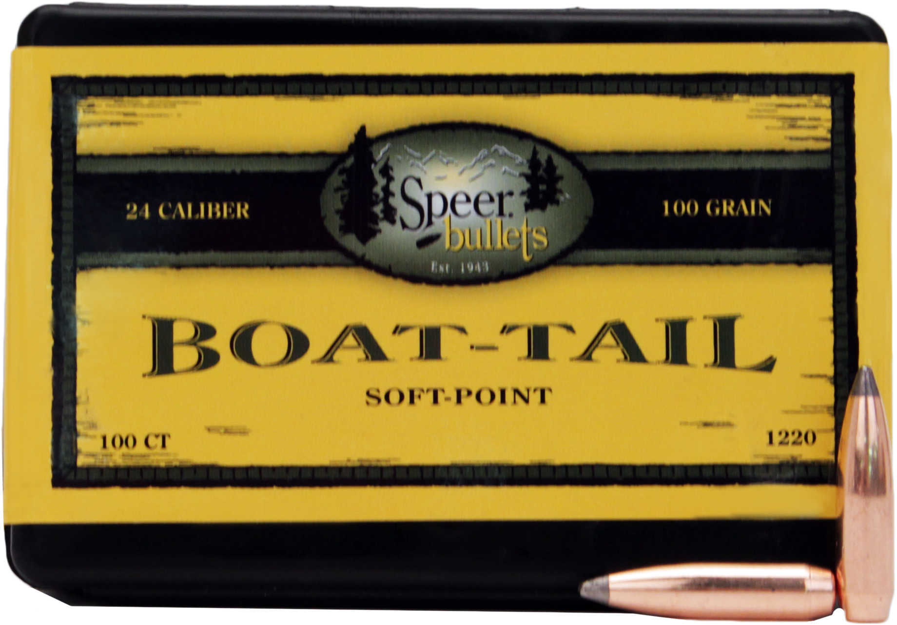 Speer Bullets 1220 Boat-Tail 6mm .243 100 GR Jacketed Soft Point Tail (JSPBT) Box