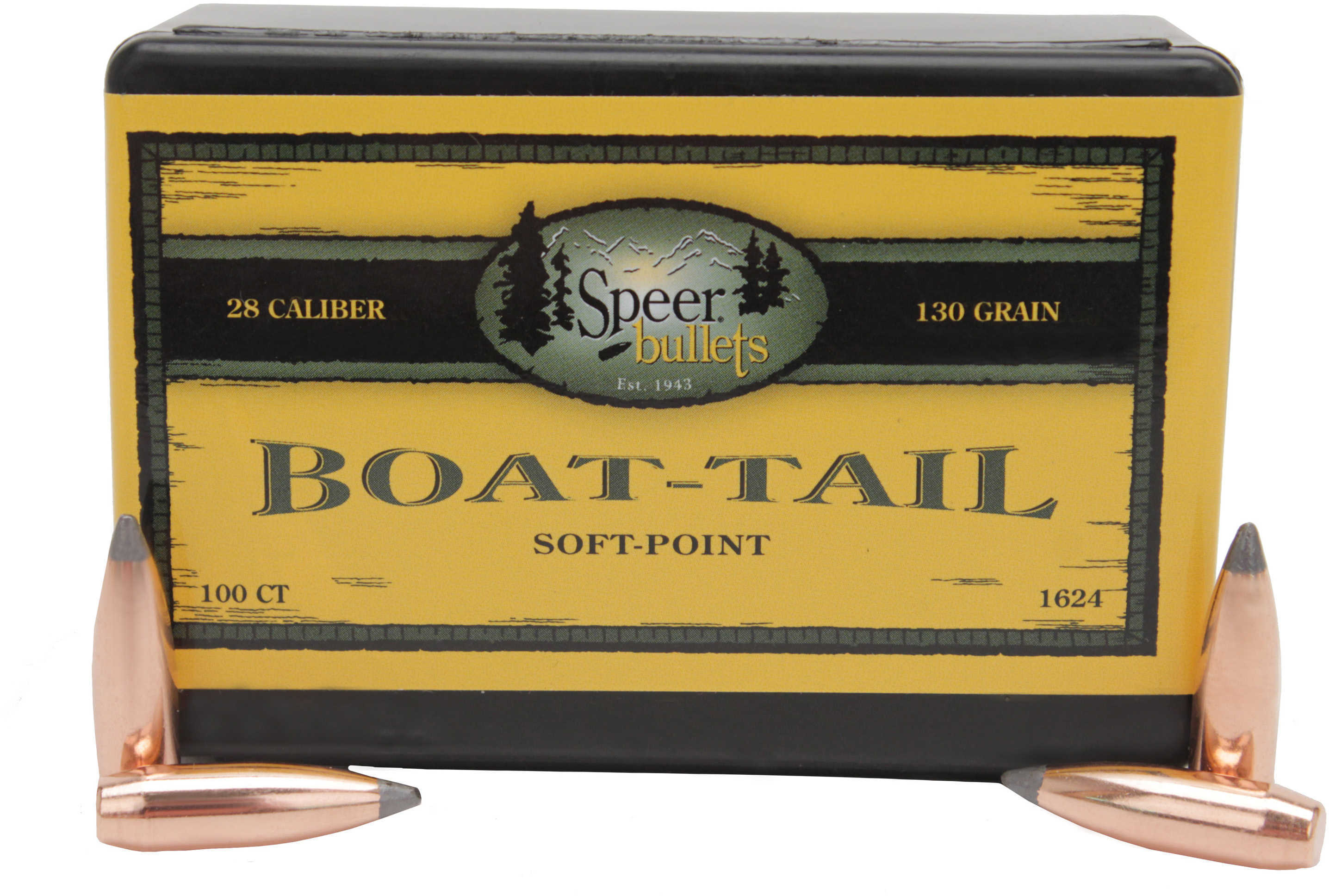 Speer Bullets 1624 Boat-Tail 7mm .284 130 GR Spitzer Tail Soft Point 100 Box