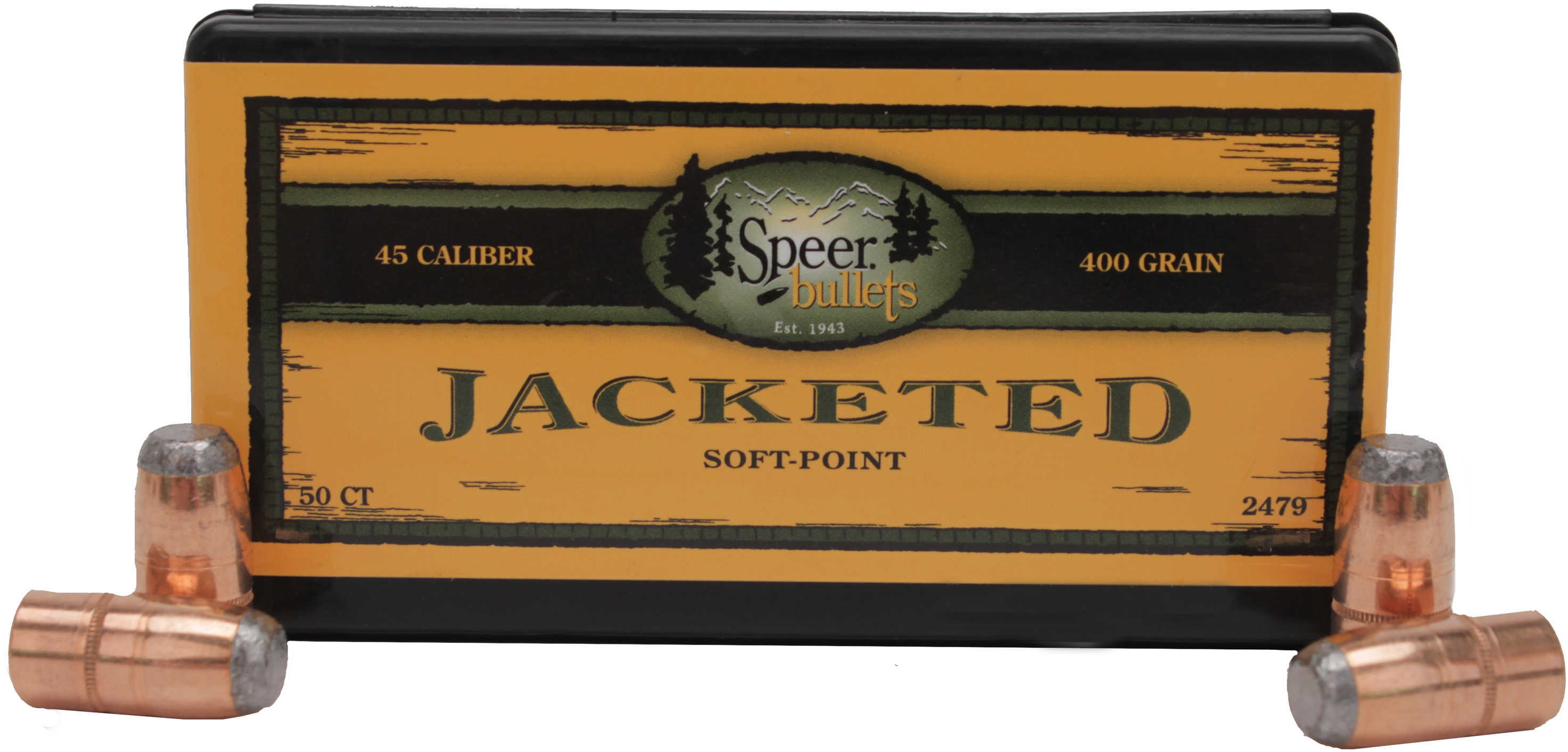Speer Bullets 2479 Jacketed 45 Caliber .458 400 GR Soft Point Flat Nose (SPFN) 50 Box
