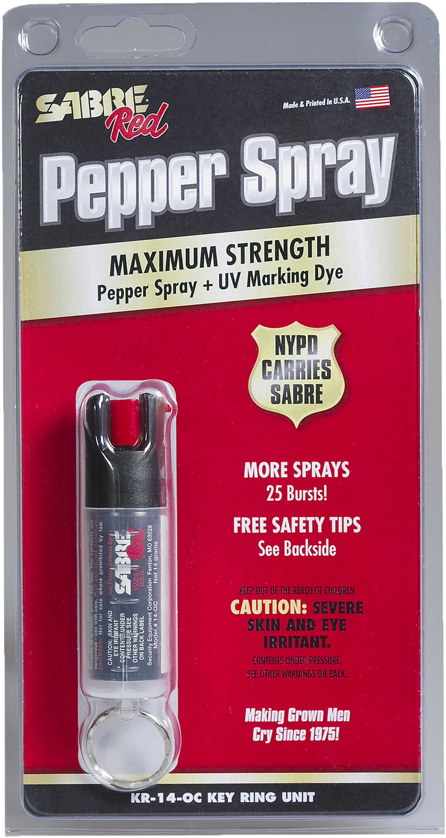 Security Equipment Sabre Red Pepper Spray With Keyring .54 Ounces Md: Kr14OC