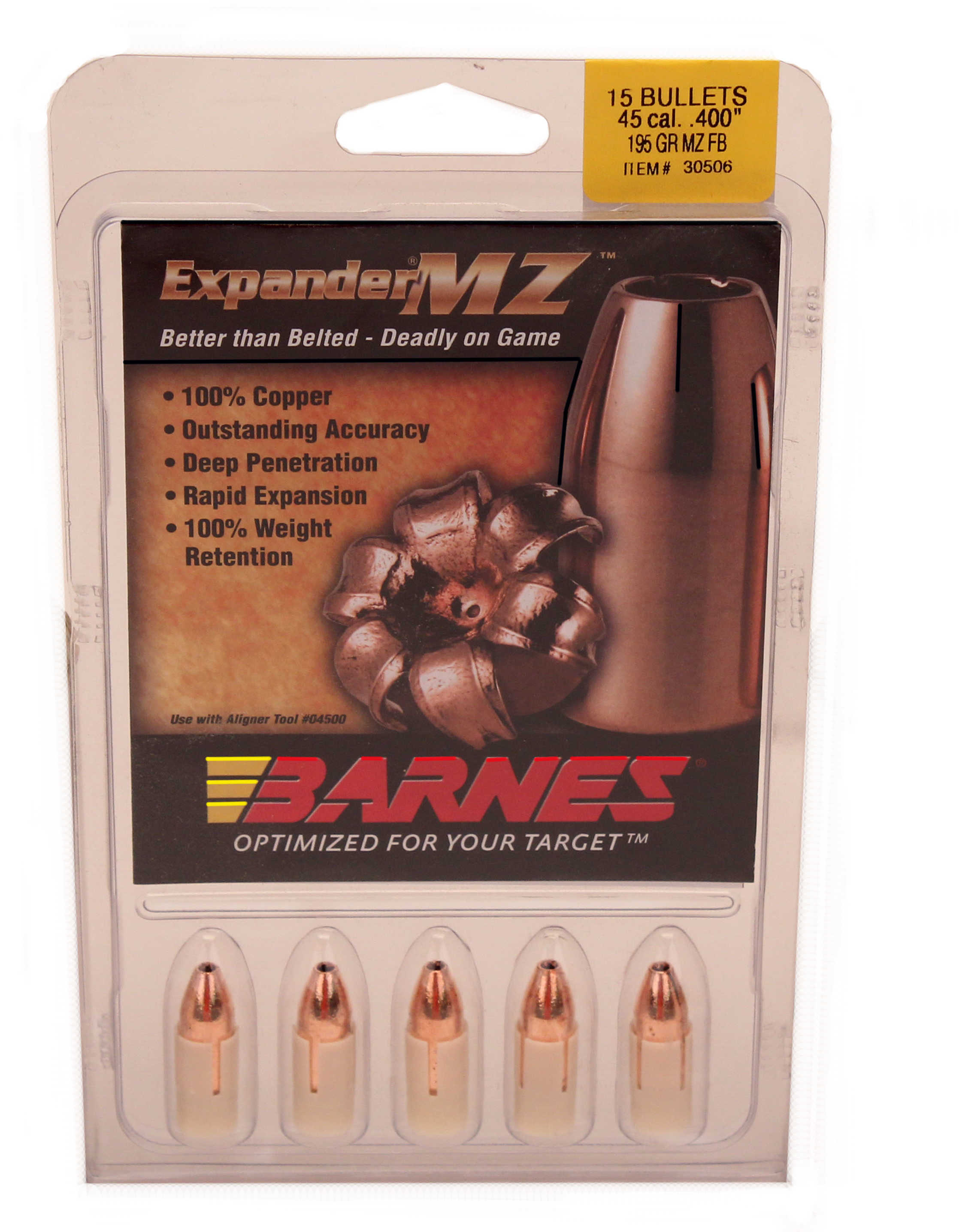 Barnes 45 Caliber Black Powder Expanding Muzzleloading Sabot 195 Grain 15/Pack Md: 40016