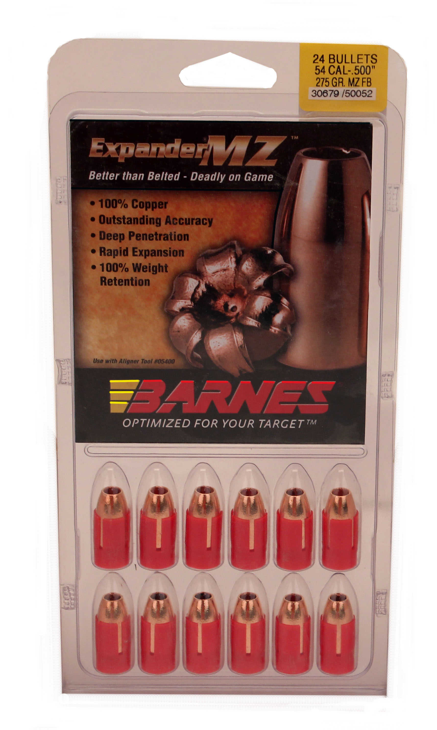 Barnes 54 Caliber Black Powder Expanding Muzzleloading Sabot 275 Grain 24/Pack Md: 50052