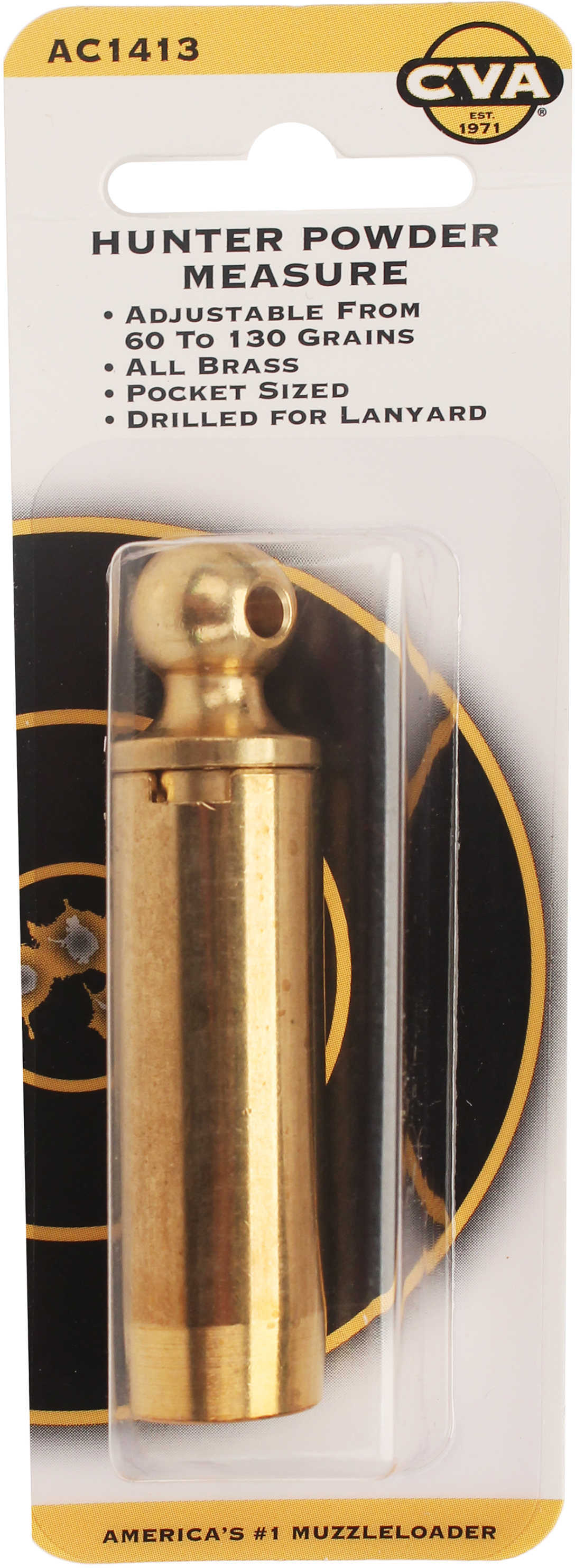 CVA AC1413 Hunter Powder Measure Black Solid Brass 60-130 Grains