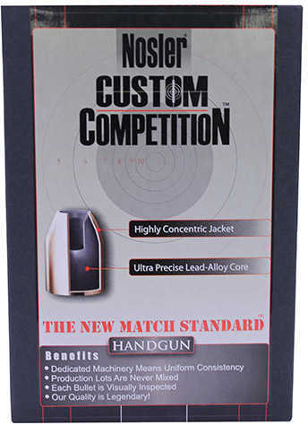 Nosler 44847 Custom Competition 45 Caliber .451 185 GR Jacketed Hollow Point (JHP) 250 Box