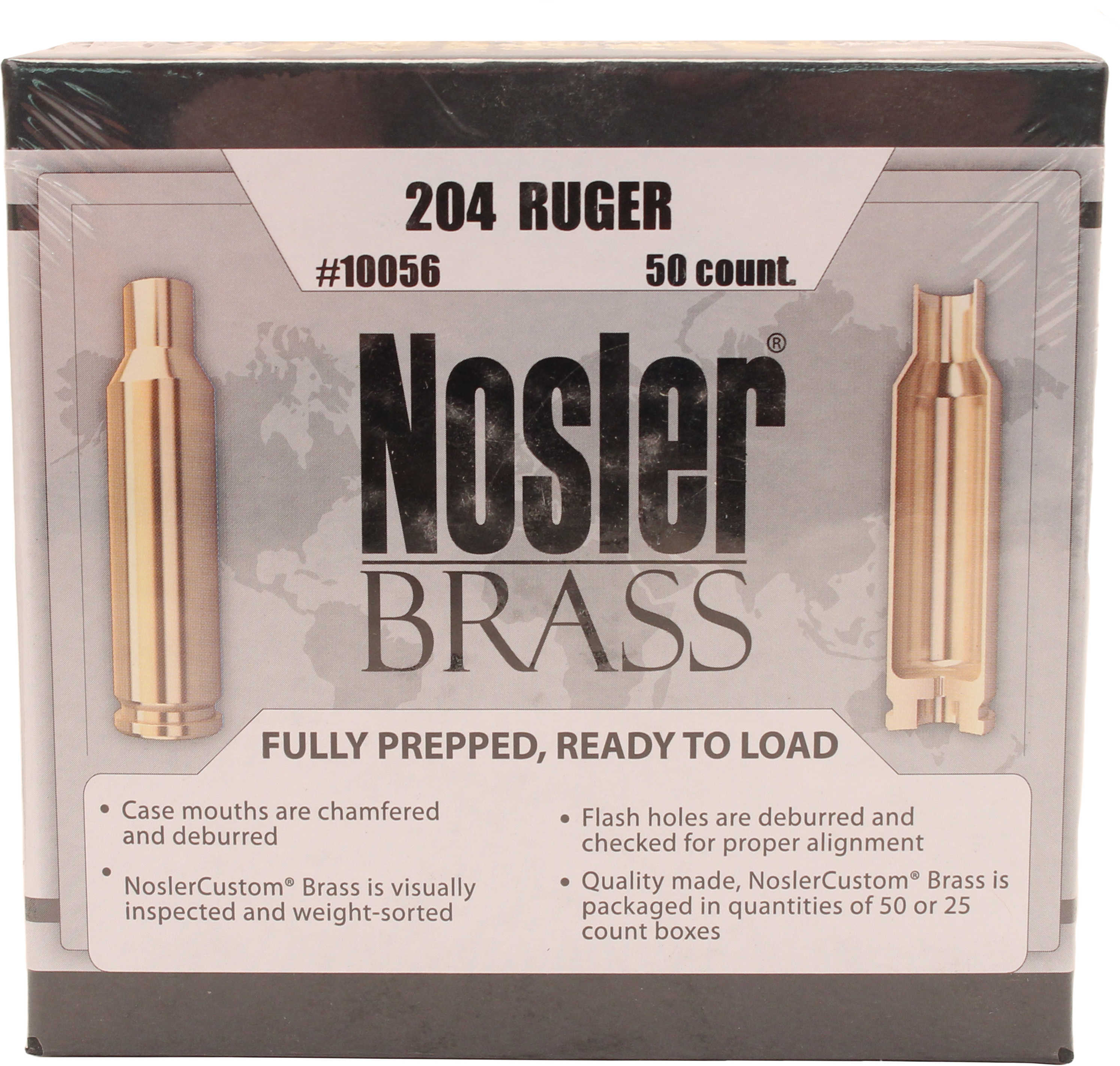 Nosler Unprimed Brass Cases For .204 Ruger®/50 Pack Md: 10056