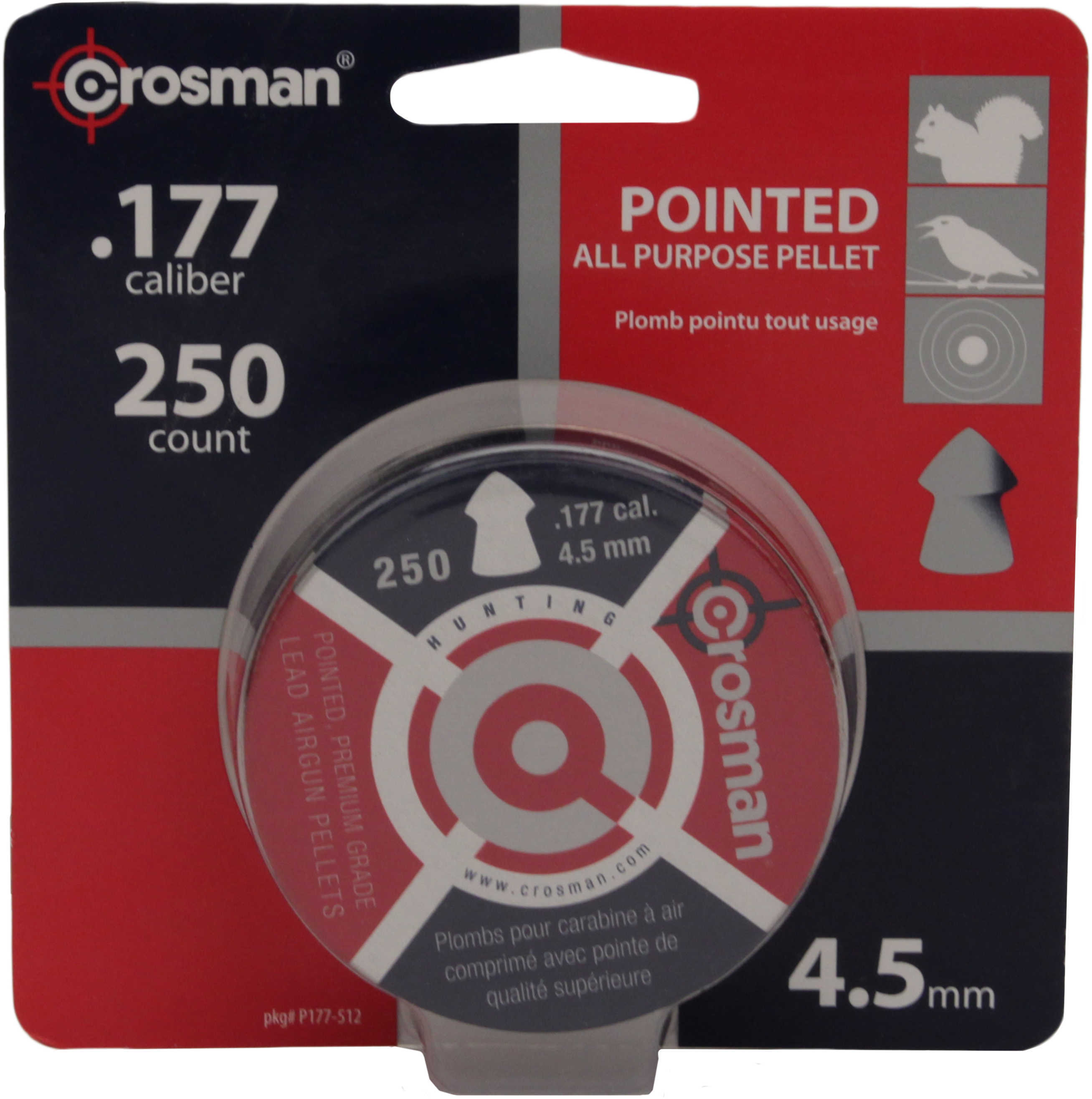 Crosman .177 Caliber Pointed Pellets/250 Pack Md: P177