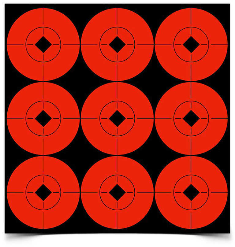Birchwood Casey 33902 Target Spots Self-Adhesive Paper 2" Bullseye Orange 10 Pack