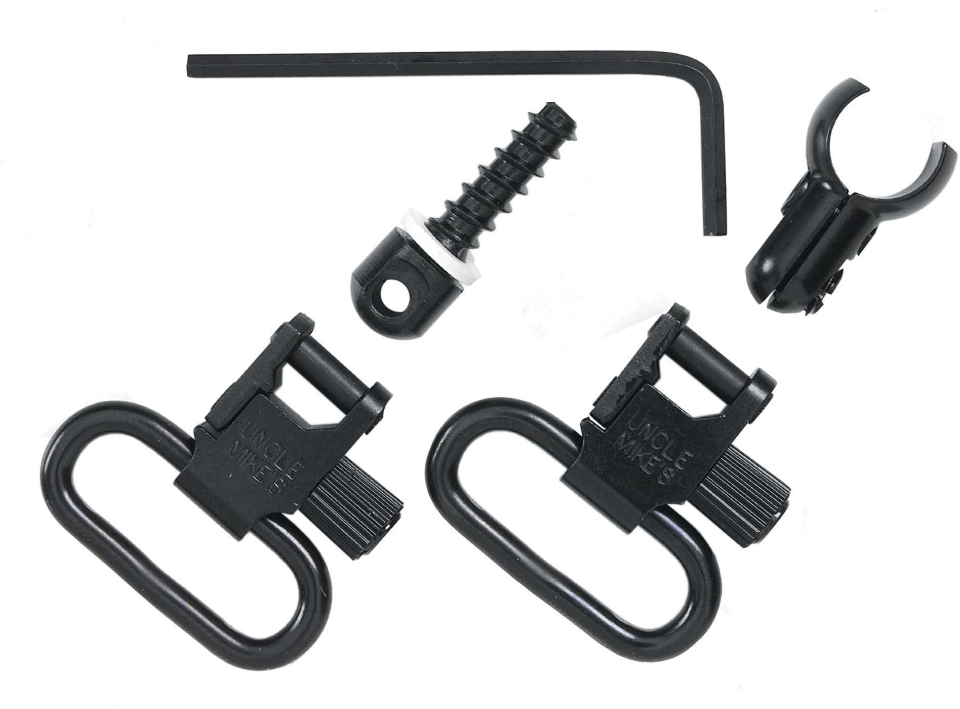 Uncle Mikes 1" Black Quick Detach Sling Swivels For .22 Caliber With Tubular Mag Md: 10712