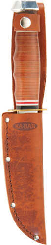 Ka-Bar 1232 Hunter 4" DIN 1.4116 Stainless Steel Drop Point Leather Handle w/Sheath