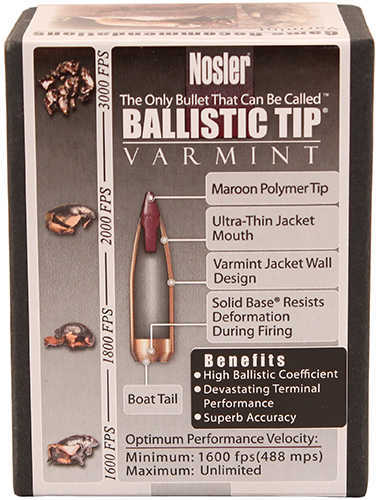 Nosler Varmint Ballistic Tip 204 Caliber 32 Grain Spitzer 100/Box Md: 35216 Bullets