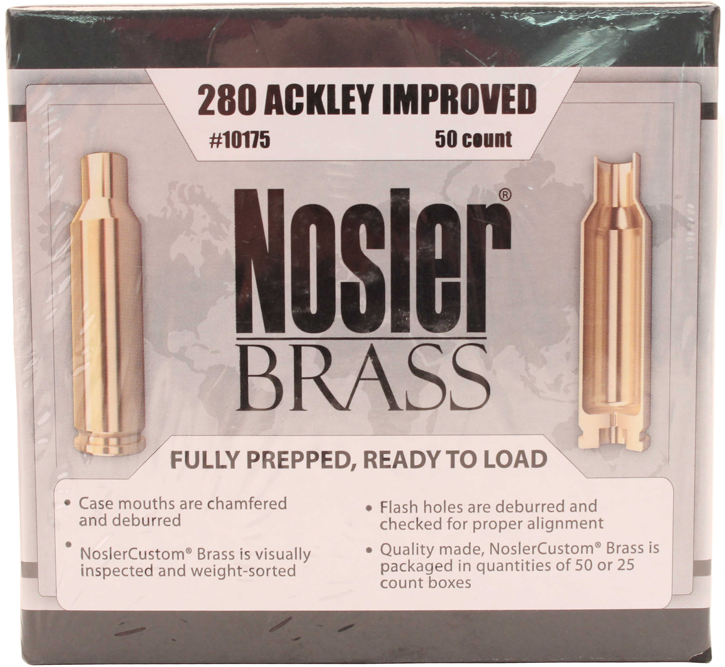 Nosler Custom Unprimed Brass For 280 Ackley 50 Per Box Md: 10175