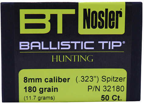 Nosler Spitzer Hunting Ballistic Tip 30 Caliber 180 Grain 50/Box Md: 30180 Bullets