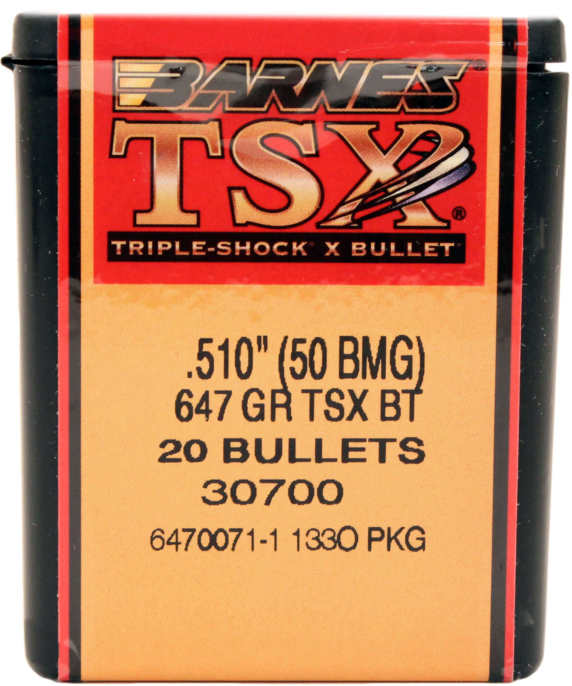 Barnes .510 Caliber 647 Grain Triple Shock Boattail Md: 51062 Bullets