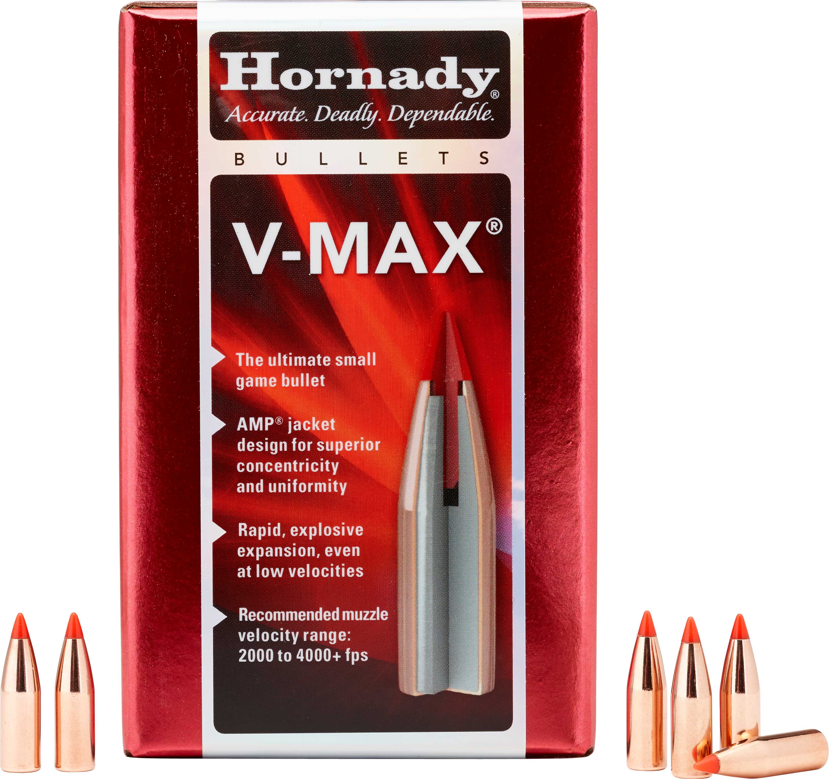 Hornady .224 Cal. 55 Grain V-Max Bullet 100/Box Md: 22272