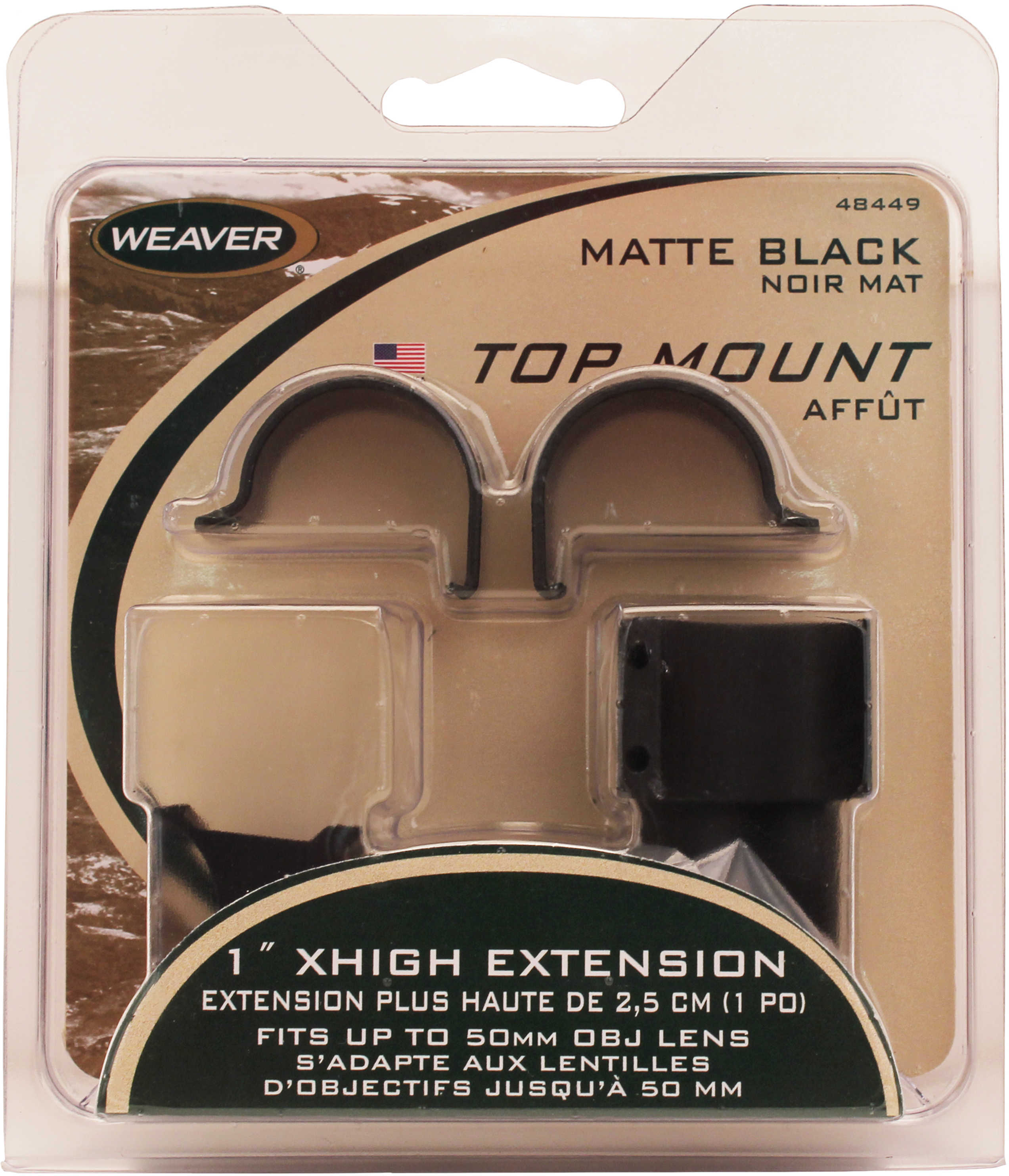 Simmons Weaver 1" Extra High Extension Rings With Matte Black Finish Md: 48449