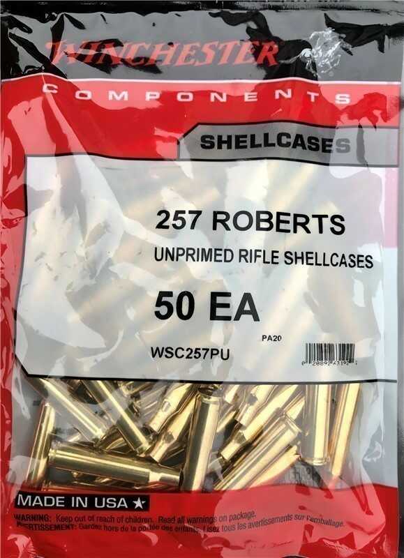 Winchester Unprimed Brass Cases 257 Roberts+ P 50/Bag Md: WSC257Pu