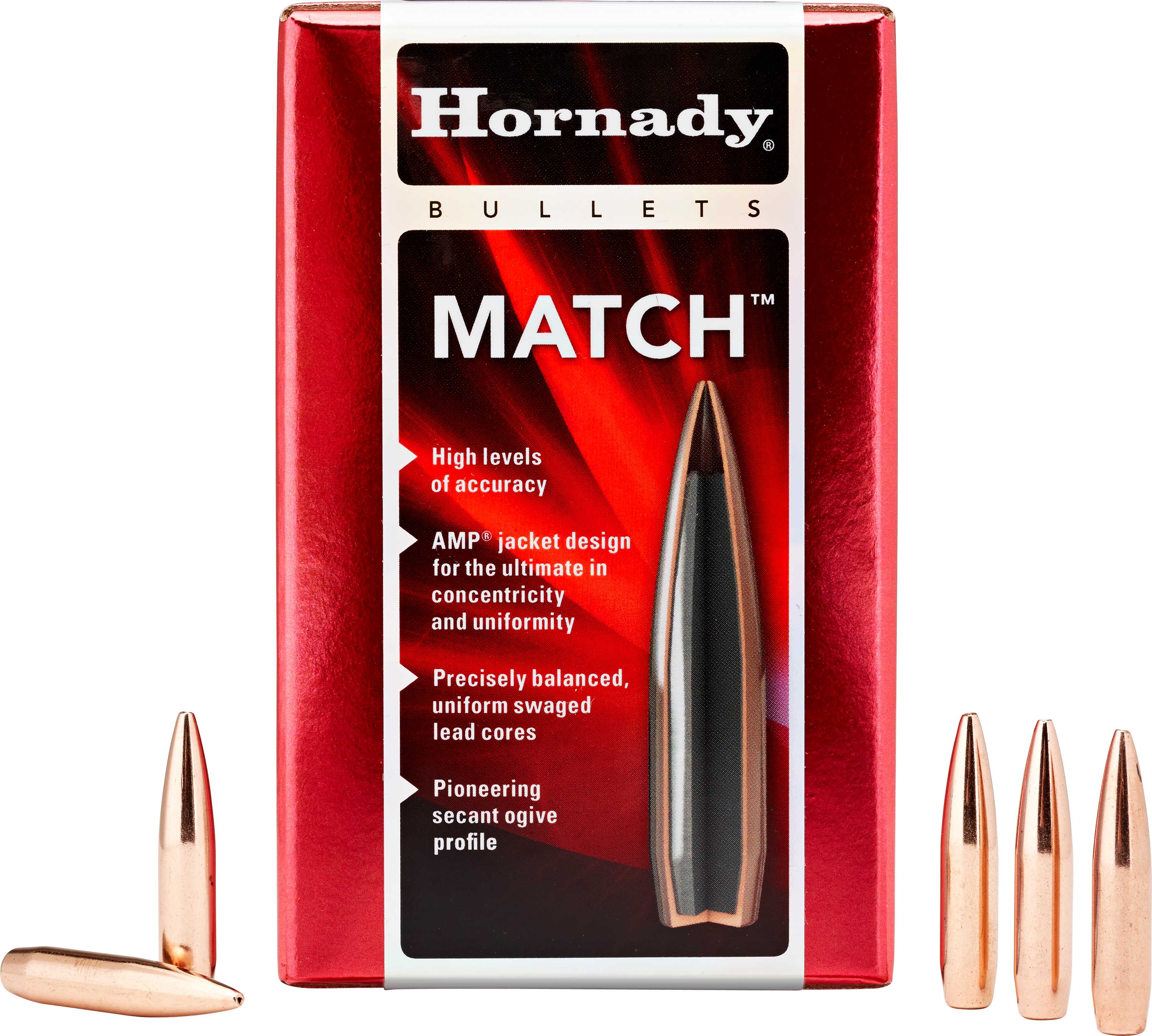 Hornady 26335 Match 6.5mm .264 140 GR Boat Tail Hollow Point Match 100 Box
