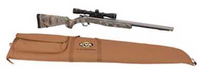 CVA Wolf Stainless Steel, Xtra Green camo with KonuShot 3-9×40 and Case Combo