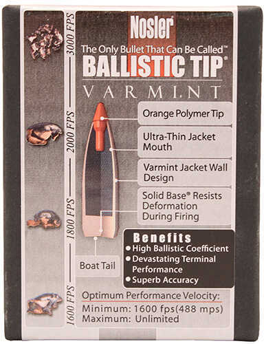 Nosler 22 Caliber 55 Grains Ballistic Tip Varmint 100/Box Bullets