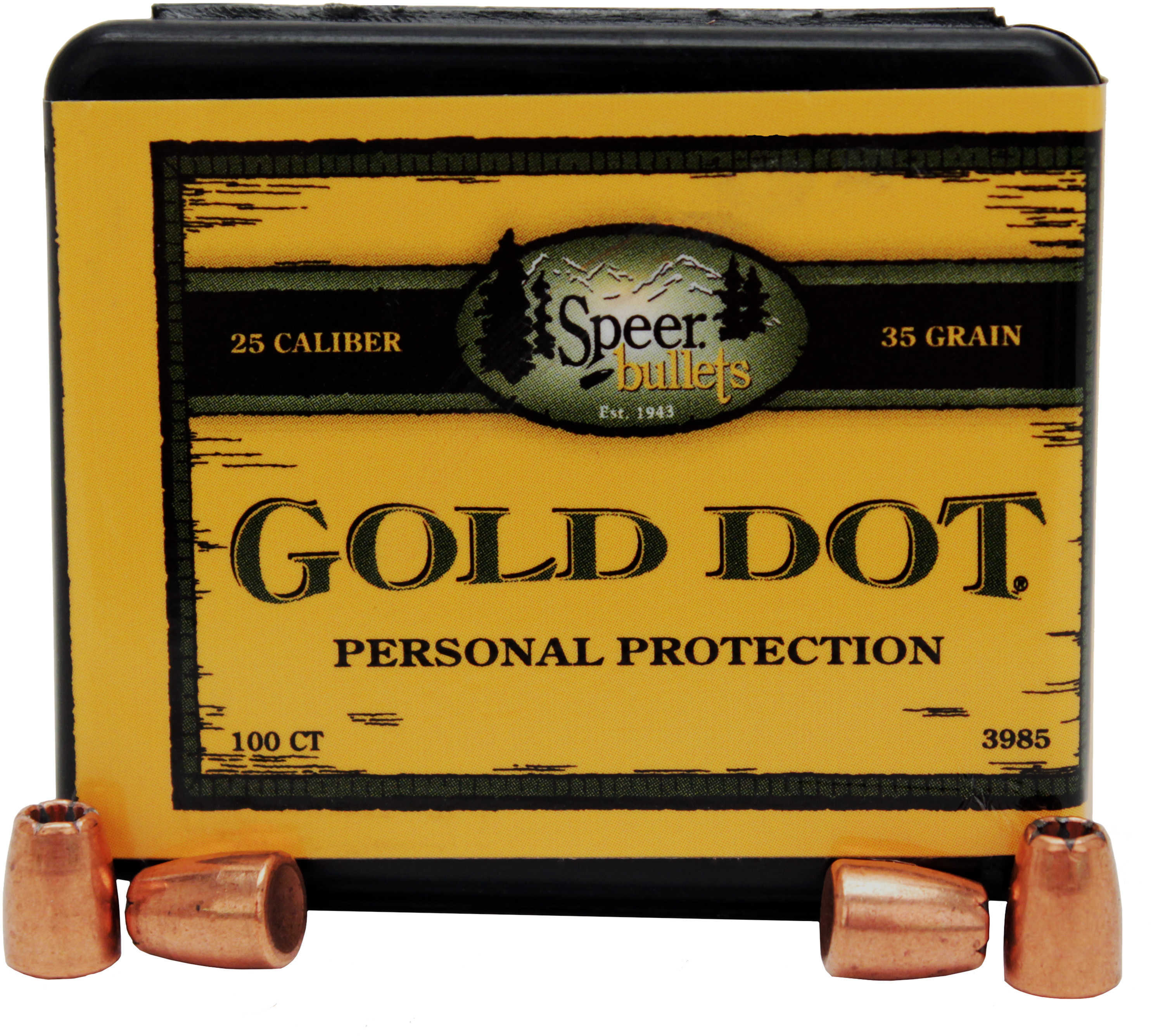 Speer Bullet 25 Caliber 35 Grains Gold Dot HP .251" 100/Bo