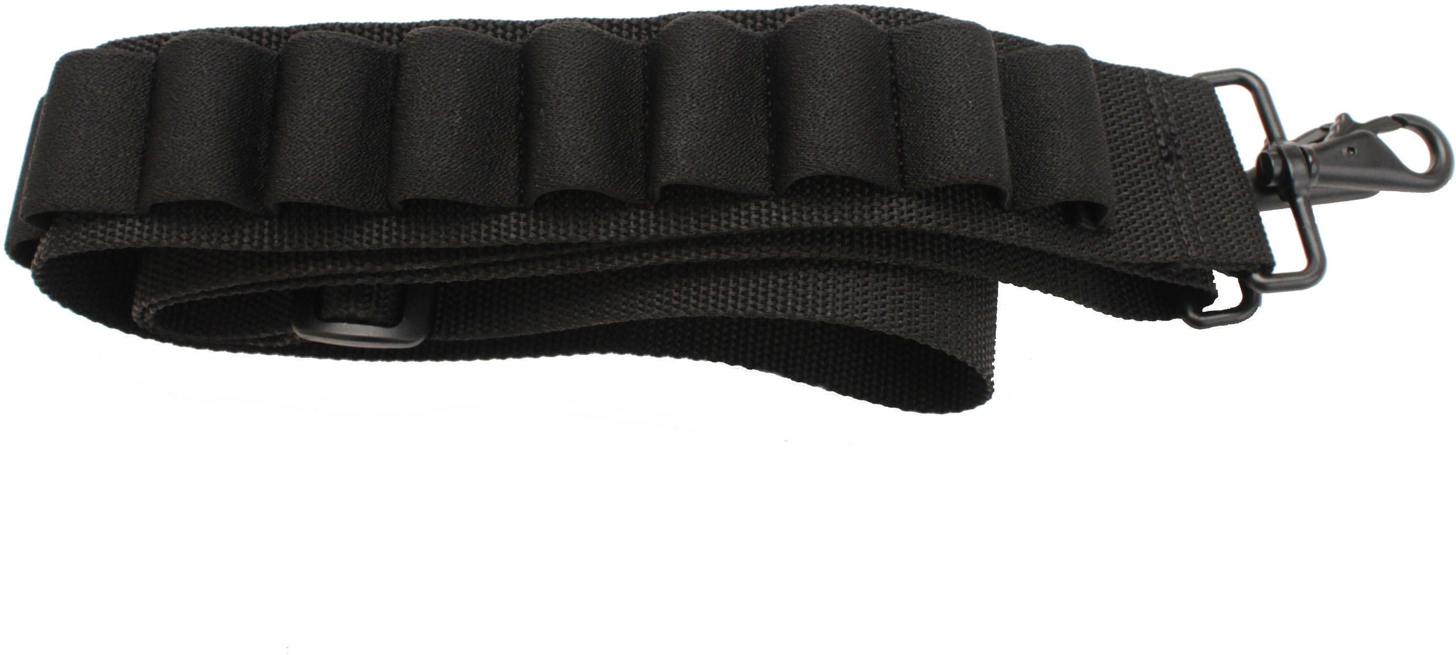 Shotgun Sling Black - Fully Adjustable And Holds 15 Extra shells Attaches To Standard Swivels With Durable Steel