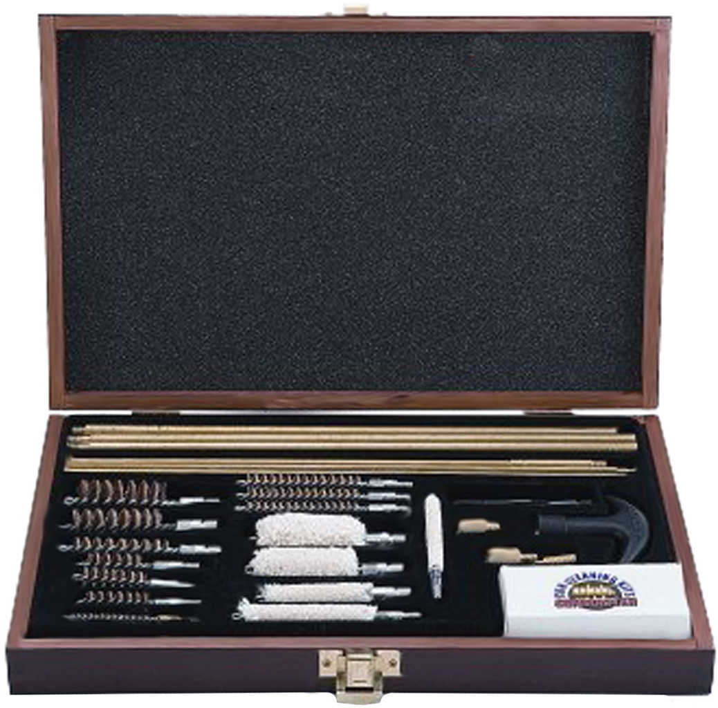 Deluxe Universal Cleaning Kit 35 pieces: Solid Brass rods Bronze Brushes mops Accessories And Patches - Wood