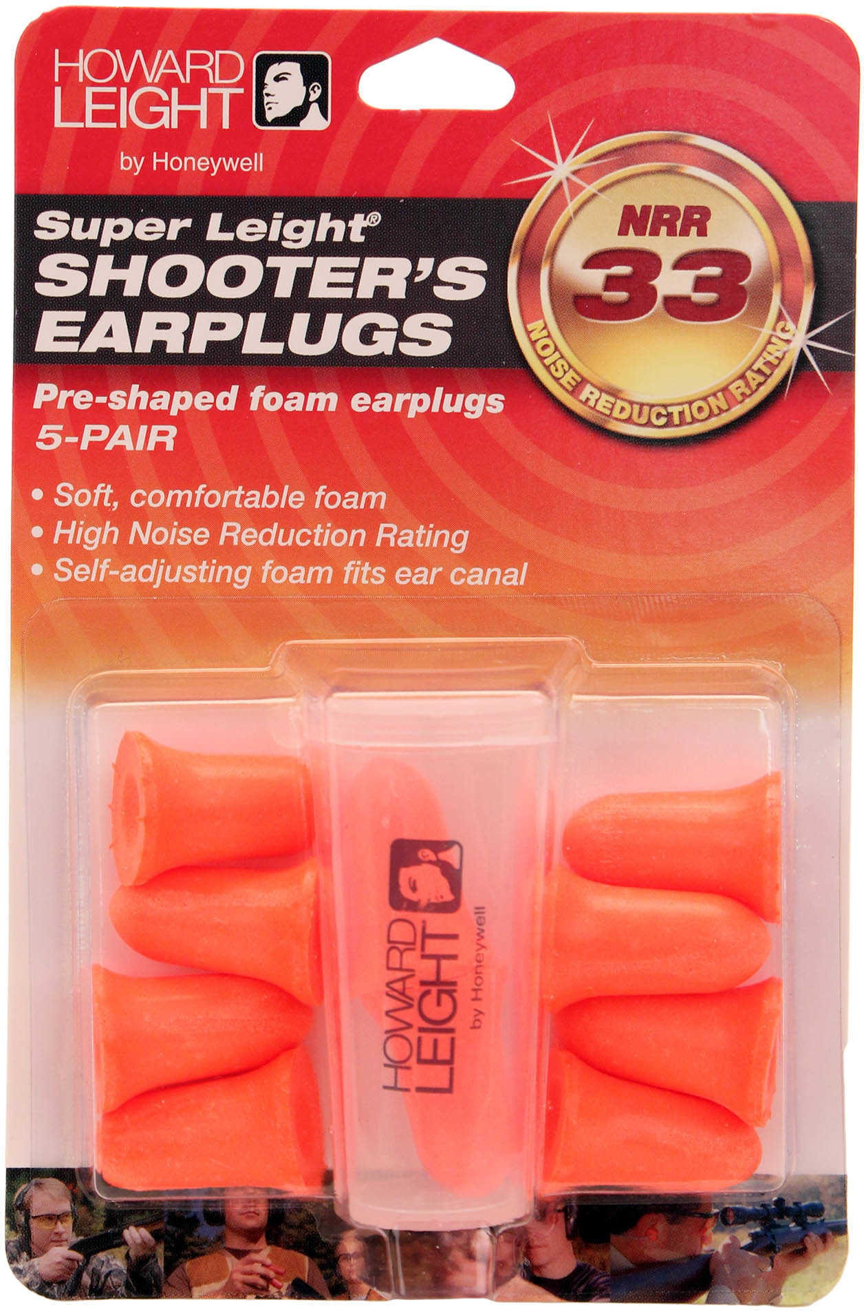 Howard Leight Industries Super Uncorded Disposable Earplugs NRR 33 - 5 Pairs a Blister Pack With Case Highest