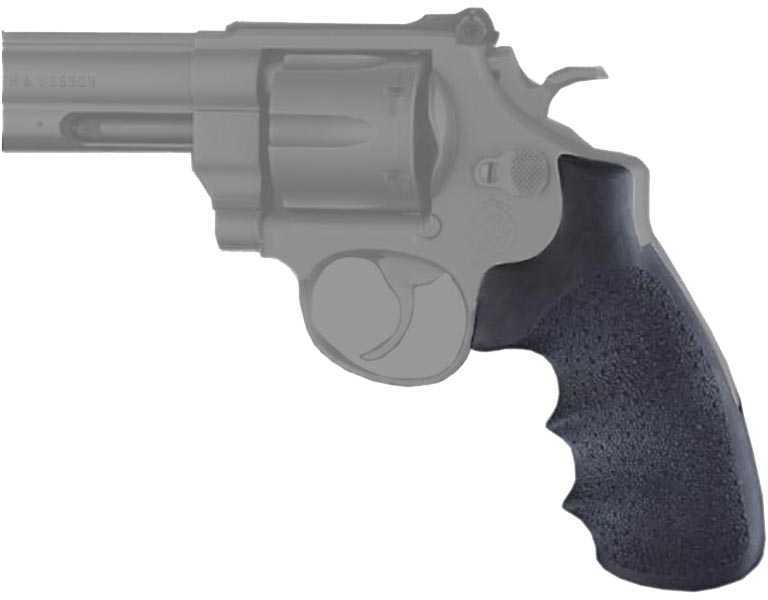 Hogue Rubber Grip With Finger Grooves Smith & Wesson N Frame Round Butt Durable Synthetic Cobblestone textur