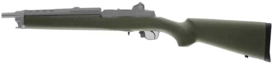 Hogue Rubber Overmolded Stock Ruger® Mini 14/30 & Ranch Rifle With Post 180 Serial Number - OD Green Super Strong, Rigid