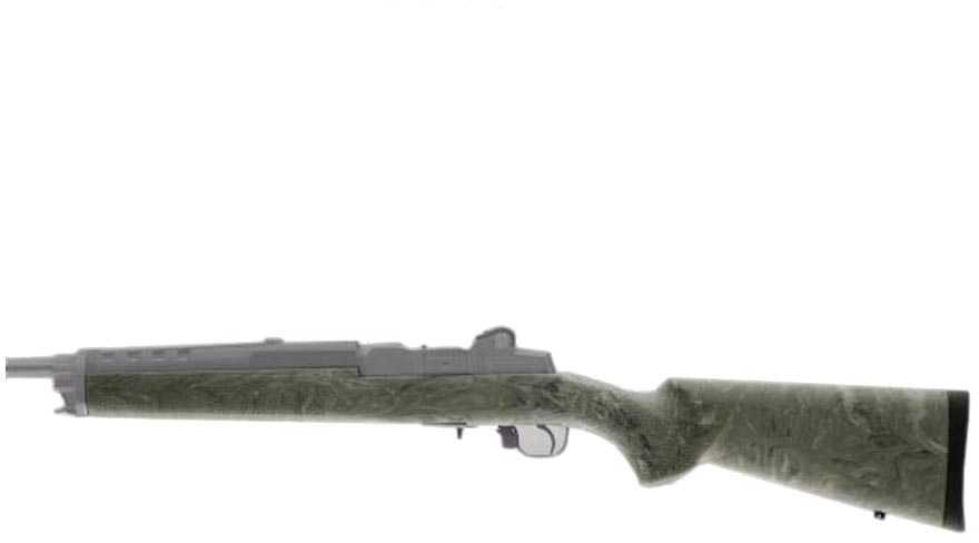 Hogue Rubber Overmolded Stock Ruger® Mini 14/30 And Ranch Rifle With Post 180 Serial Number - Ghillie Green Length-Of-pu